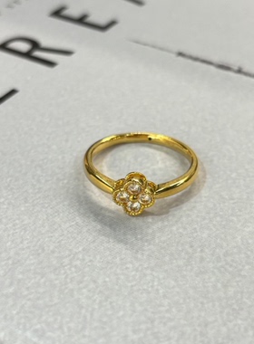 18K金戒指 四叶草戒指  80022