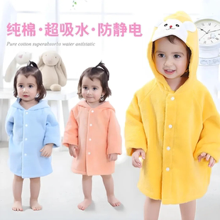 A类儿童全棉纯棉浴巾浴袍带帽卡通宝宝浴巾吸水速干安全亲肤沙滩