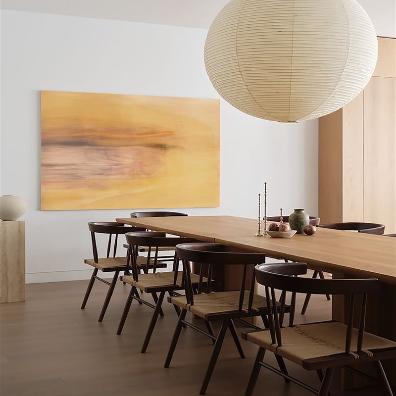 crisis art 70 艺术微喷 挂画 装饰画 卧室 实木 抽象 黄色 米色