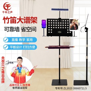 笛子专用谱架可放竹笛洞箫架家用贴墙省空间不占地带灯站立琴谱台