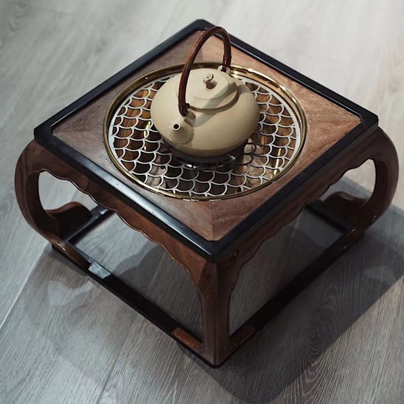 汇茶胡桃木紫光檀四足猫腿围炉茶几两用火钵炉几炭盆煮茶烧水银壶,餐饮具,煮茶炭,淘宝优惠券,粉丝福利购,淘宝优惠卷