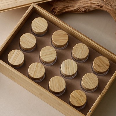 高档茶叶包装礼盒龙井碧螺春西洋参铁皮石斛玻璃罐12罐竹制空盒子