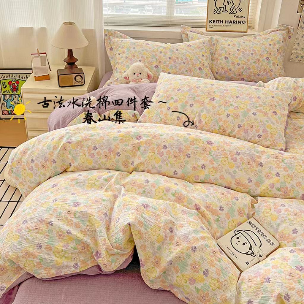 A类母婴超柔四件m套全棉床单被套学生宿舍四件套 床上用品