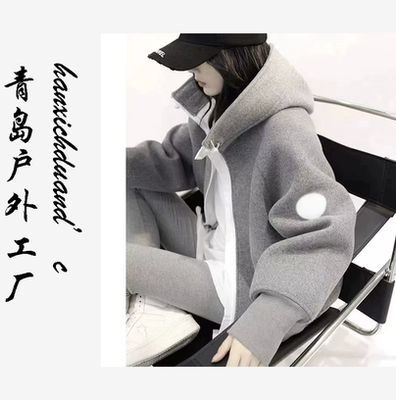 高级感灰色卫衣2025新款女早秋韩系小个子设计感连帽拉链外套上衣