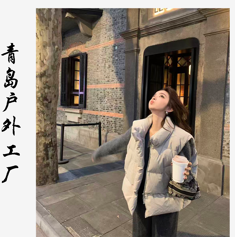 羽绒马甲女背心外穿2025冬季新款立领宽松保暖白鸭绒马夹坎肩外套