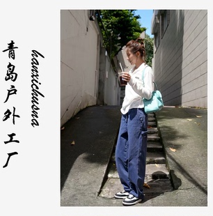 复古牛仔裤 伐木裤 工装 休闲宽松法工裤 裤 品质高货miu系弯刀裤