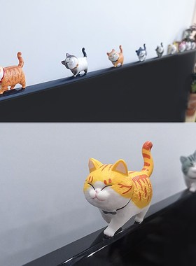 电脑趴趴摆件显示器屏幕迷你猫咪车载解压小摆件女生桌面美化饰品