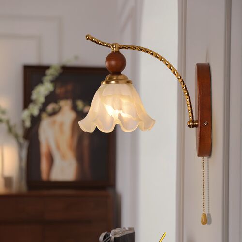 法式壁灯2025新款卧室床头壁灯中古风过道走廊创意客厅背景墙装饰