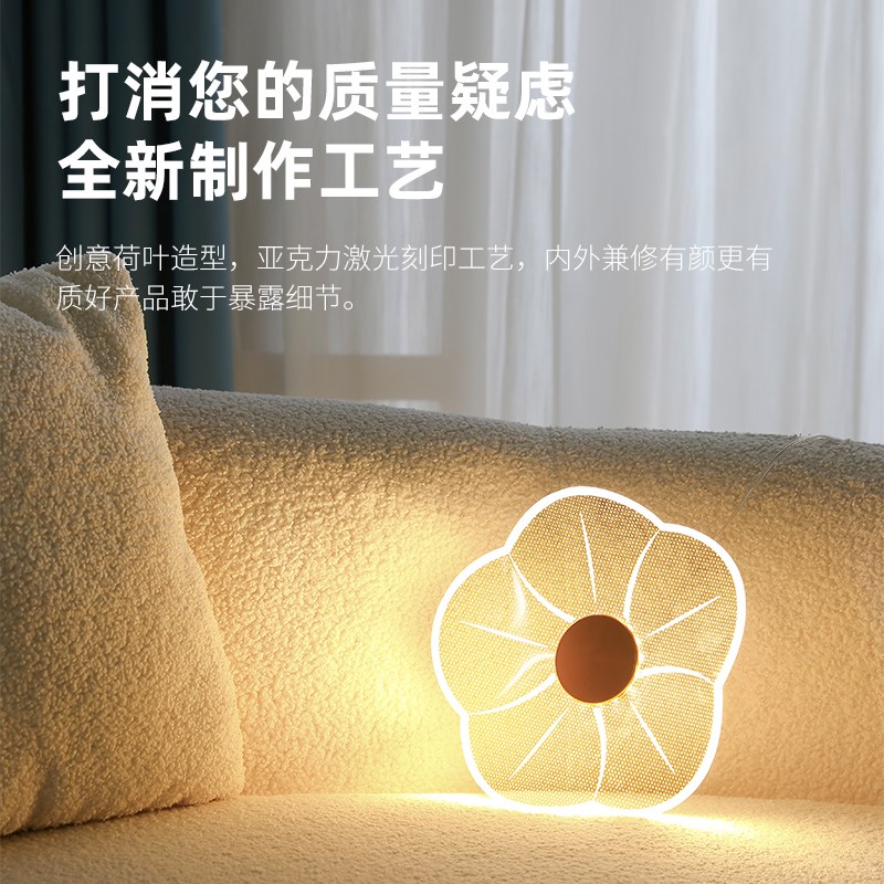 复式楼客厅灯新中式荷叶简约loft轻奢智能公寓个性别墅楼梯吊灯具