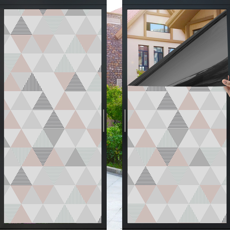 办公室推拉门窗户贴纸防走光全遮光不透人玻璃防窥膜全封闭不透光