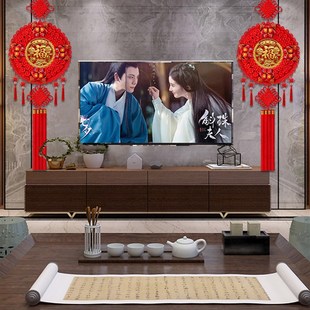 2024新款中国结桃木挂件客厅电视墙玄关高档装饰新年福字过年挂饰