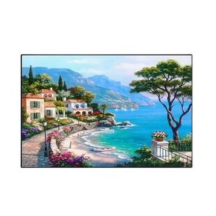 海港小镇十字绣2023新款线绣客厅小幅卧室风景欧式小件自己绣手工