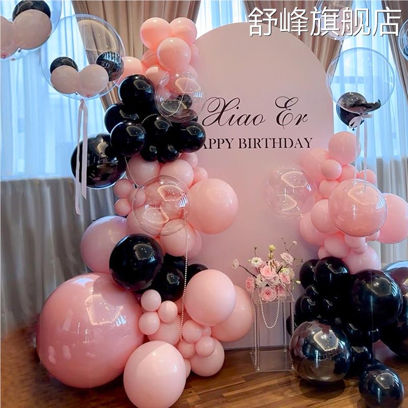 网红18岁成人生日装饰场景布置女友老公30气球酒店室内kt板背景墙