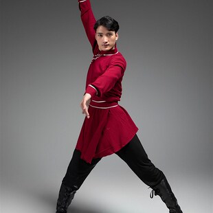 定制蒙古服装新男款演出服装群舞成人内蒙藏族舞蹈服少数民族舞蹈