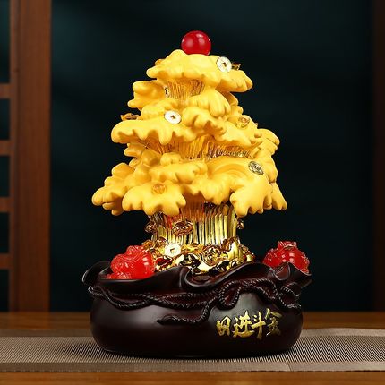 日进斗金发财树摆件招财聚宝盆客厅办公室收银台装饰店铺开业礼品