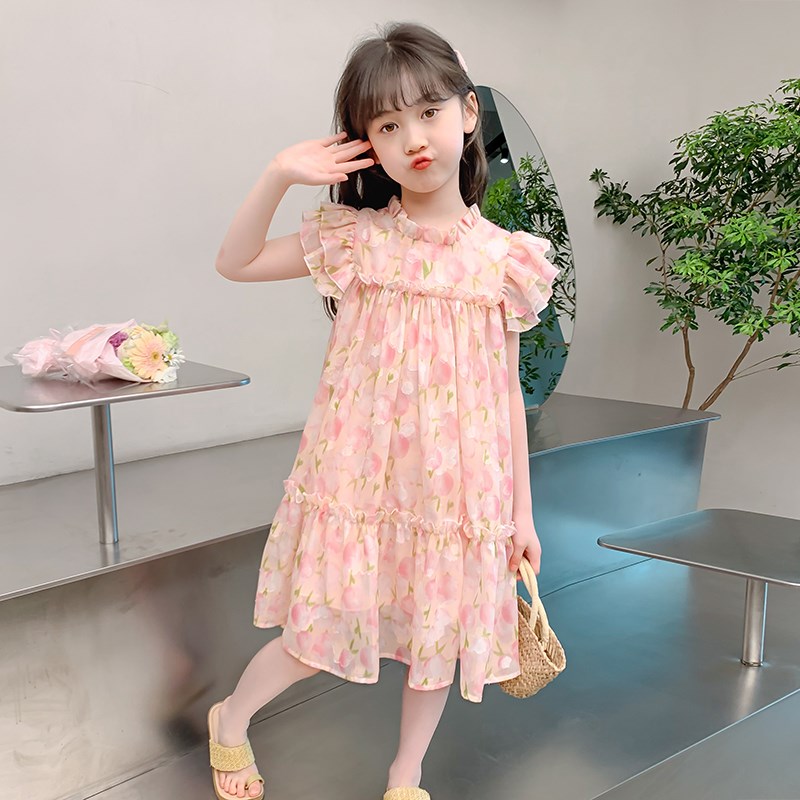 女童夏装连衣裙2024新款夏天裙子儿童洋气公主裙小女孩夏季碎花裙