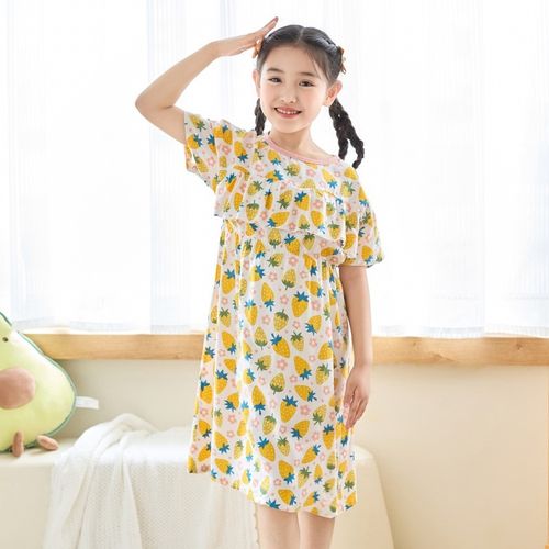 女童睡裙2024新款小女孩公主风夏季薄中大童儿童睡衣防凸点吊带裙