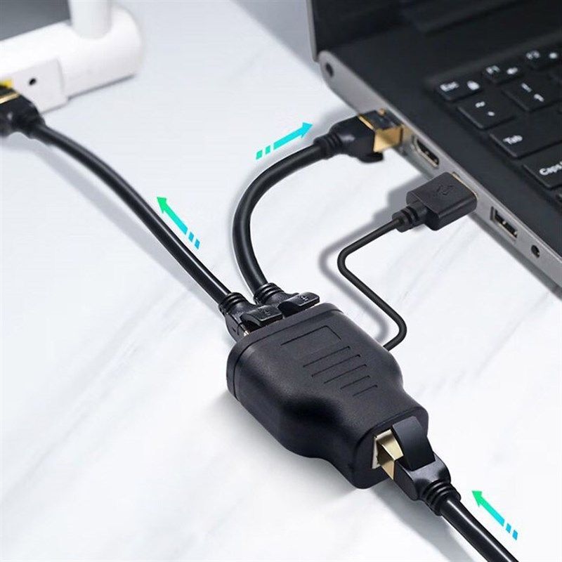 交换机路由器光猫网络分线器网线对接头一分二连接三四通口转换器