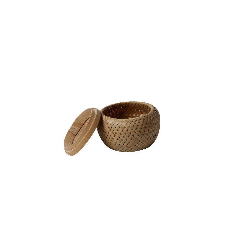 竹编小茶篓竹篓沱茶茶叶罐 纯手工 竹工艺品存茶零食话梅罐醒茶罐