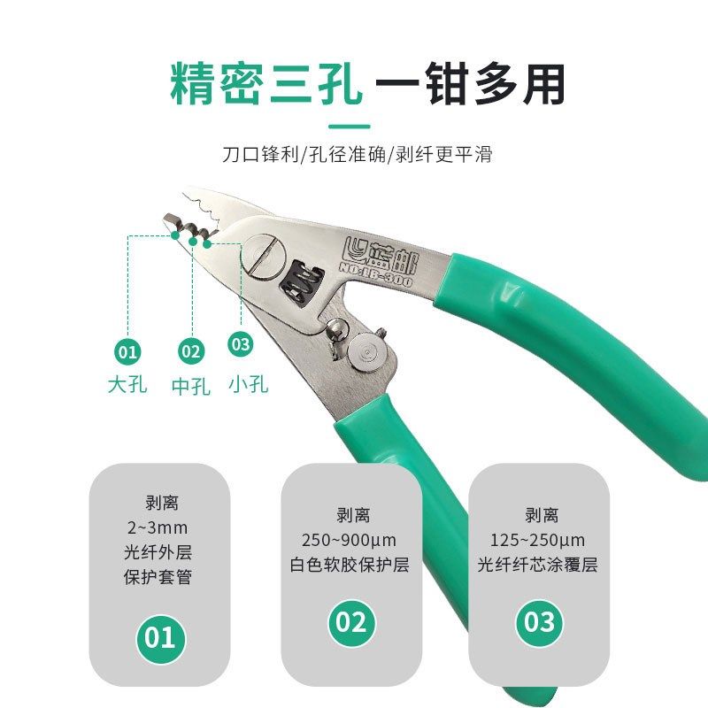 NERUPE光纤剥线钳镀镍三口LB-300米勒钳剥皮钳剥线钳剥纤钳