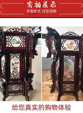 新款实木宫灯六角仿古风阳台灯笼大全新中式户外春节中国风吊灯