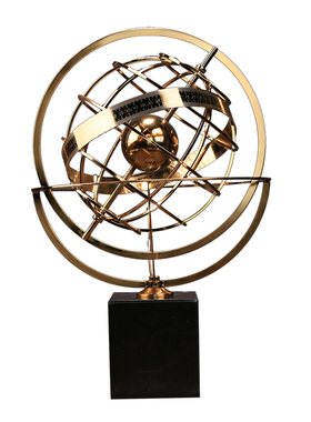 轻奢金属地球仪摆件欧式办公室饰品客厅样板房玄关酒柜书房摆设