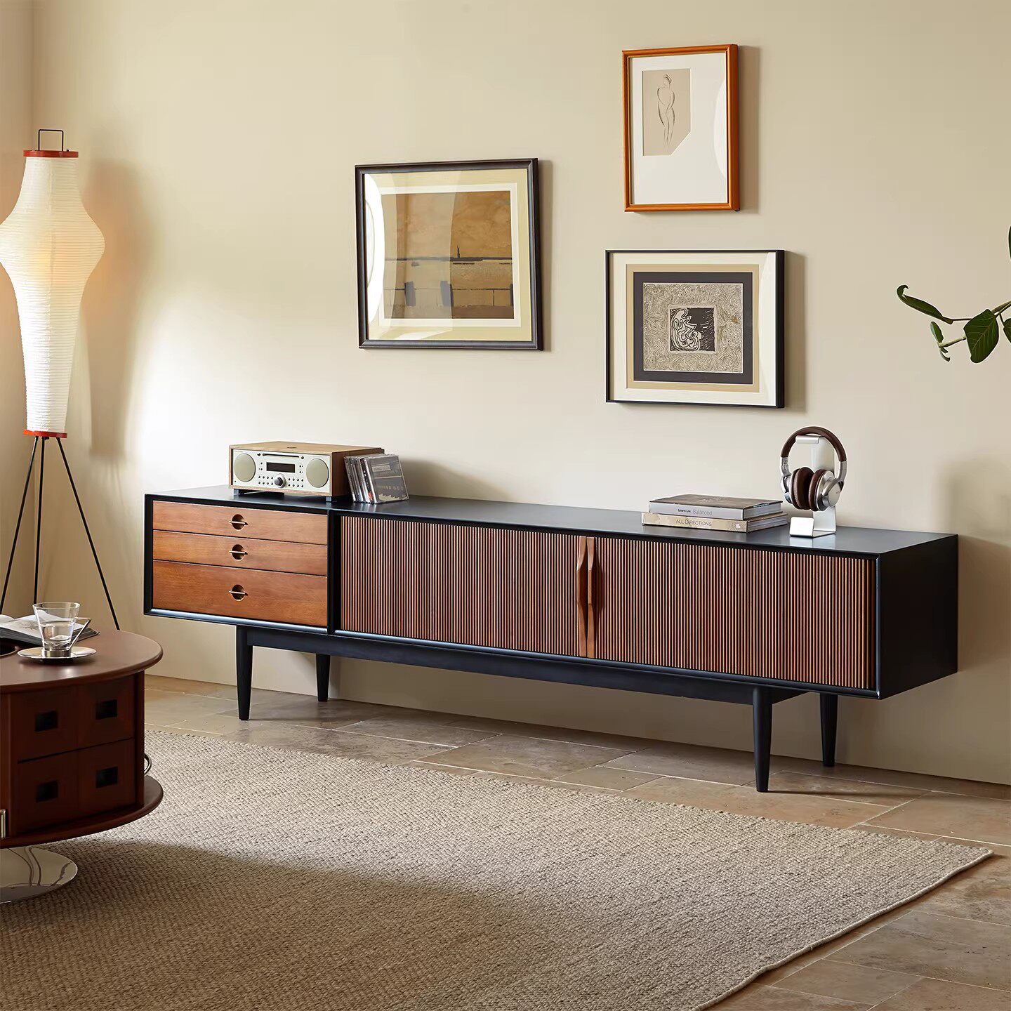 梵熙法式中古风时慢电视柜实木小户型客厅家用复古电视机柜