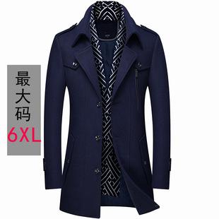 优质品质男本命年红色酒红色枣红羊毛呢子风衣中长款毛呢大衣外套