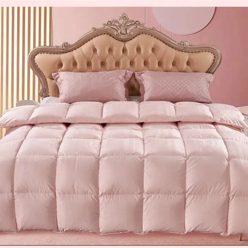 全棉双层羽绒被被壳被套自充绒半成品防钻绒纯棉贡缎大提花内胆套