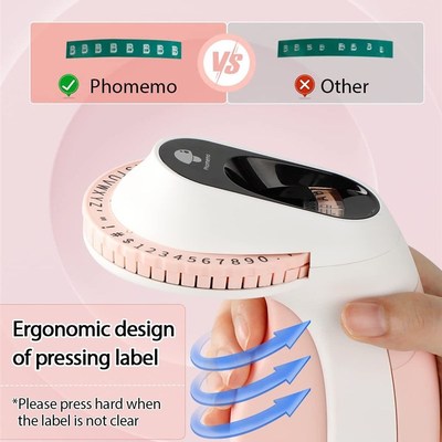phomemo E975便捷式标签机家用手持按压式塑料压花色带标签打印机