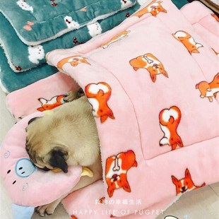 秋冬加绒棉垫宠物垫子狗窝寄养垫毛毯盖被大中型狗猫换洗床垫保暖