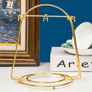 阿瓦隆家居生活咖啡具收纳架黑色铁艺咖啡杯架收纳架子不锈钢杯架