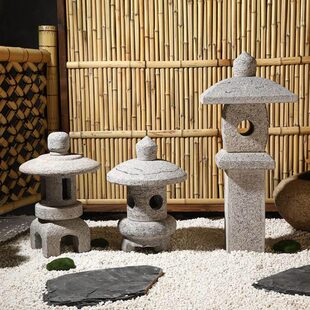 灯雕灯石太阳能灯笼摆件户外石头石灯庭院塔景观仿古电日式石中式