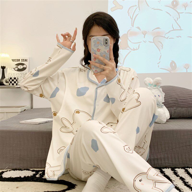 月子服春秋纯棉产后孕妇哺乳睡衣女夏季薄款5月份6产妇家居服套装