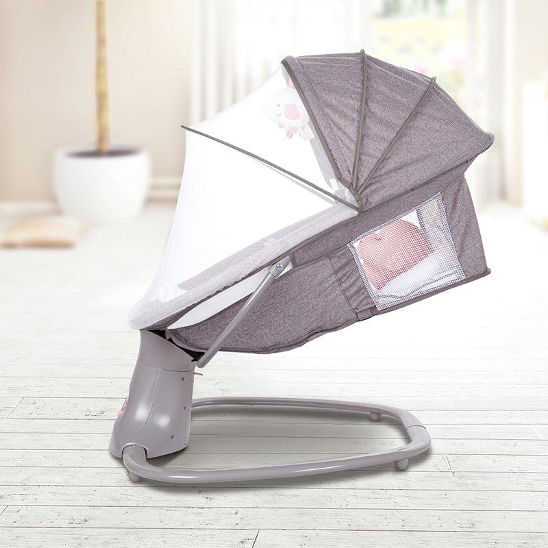 哄娃新生婴儿电动摇椅 幼儿安抚摇篮 宝宝可躺可坐靠背可调摇摇椅