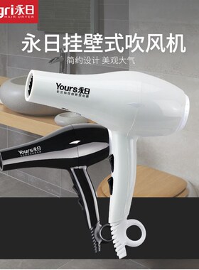 永日6610酒店宾馆大功率挂壁式共享电吹风机家用浴室壁挂式吹风筒