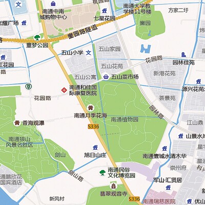 2021新款南通市城区地图办公室挂图高清防水墙壁装饰实物定制
