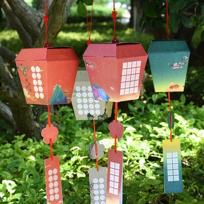 中秋节创意孔明灯小学生手工灯笼硬笔书法纸diy吊卡装饰礼物材料