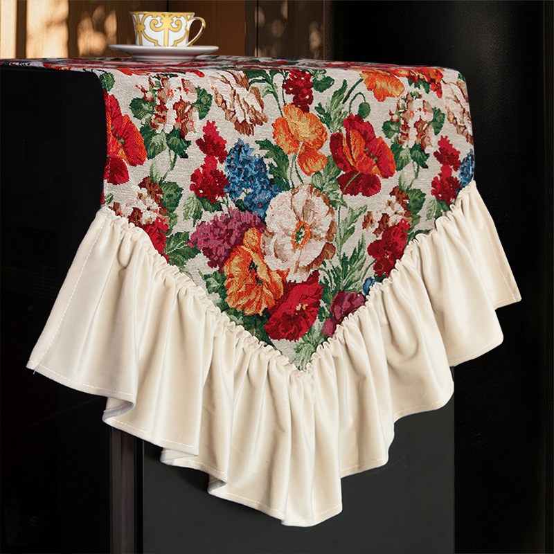 复古冰箱罩盖巾单开门双开门布艺防尘罩高端多用装饰布氛围感搭巾