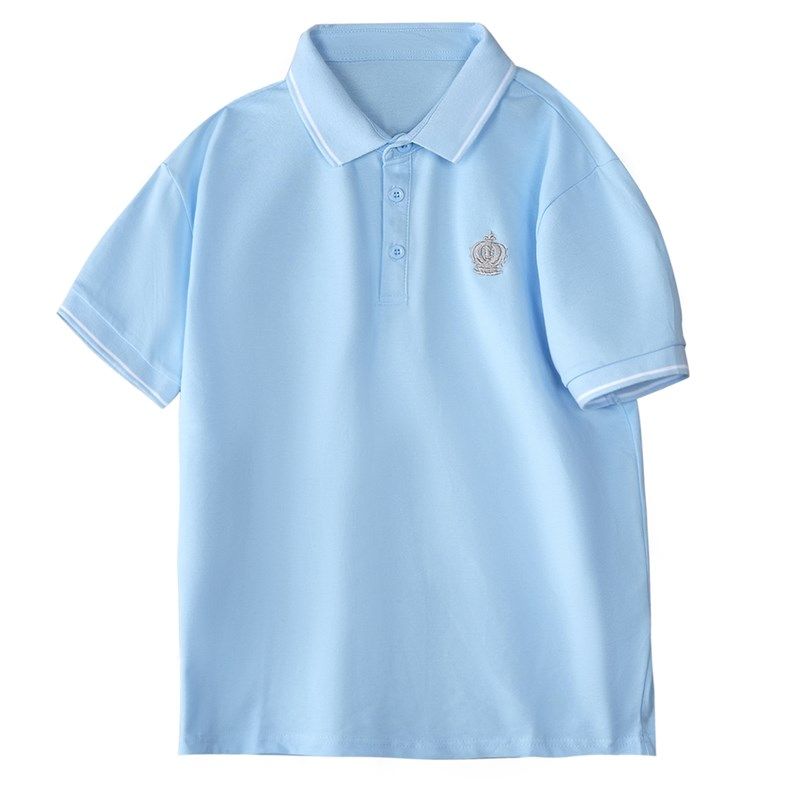 夏季男童粉色短袖polo学生校服纯棉黄色T恤女童浅蓝薄款打底班服,童装/婴儿装/亲子装,儿童POLO衫,淘宝优惠券,粉丝福利购,淘宝优惠卷