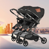 便携折叠双胞胎婴儿推车可坐可躺可拆分二胎双向婴儿车四轮减震车