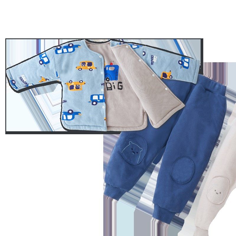 宝宝保暖衣套装儿童三层夹棉内衣加厚男童棉衣棉裤婴儿冬季衣服,童装/婴儿装/亲子装,内衣套装,淘宝优惠券,粉丝福利购,淘宝优惠卷