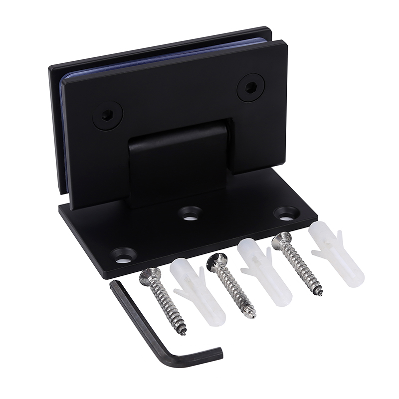 304不锈钢黑色浴室夹玻璃门合页304不锈钢铰链淋浴房配件90度折页