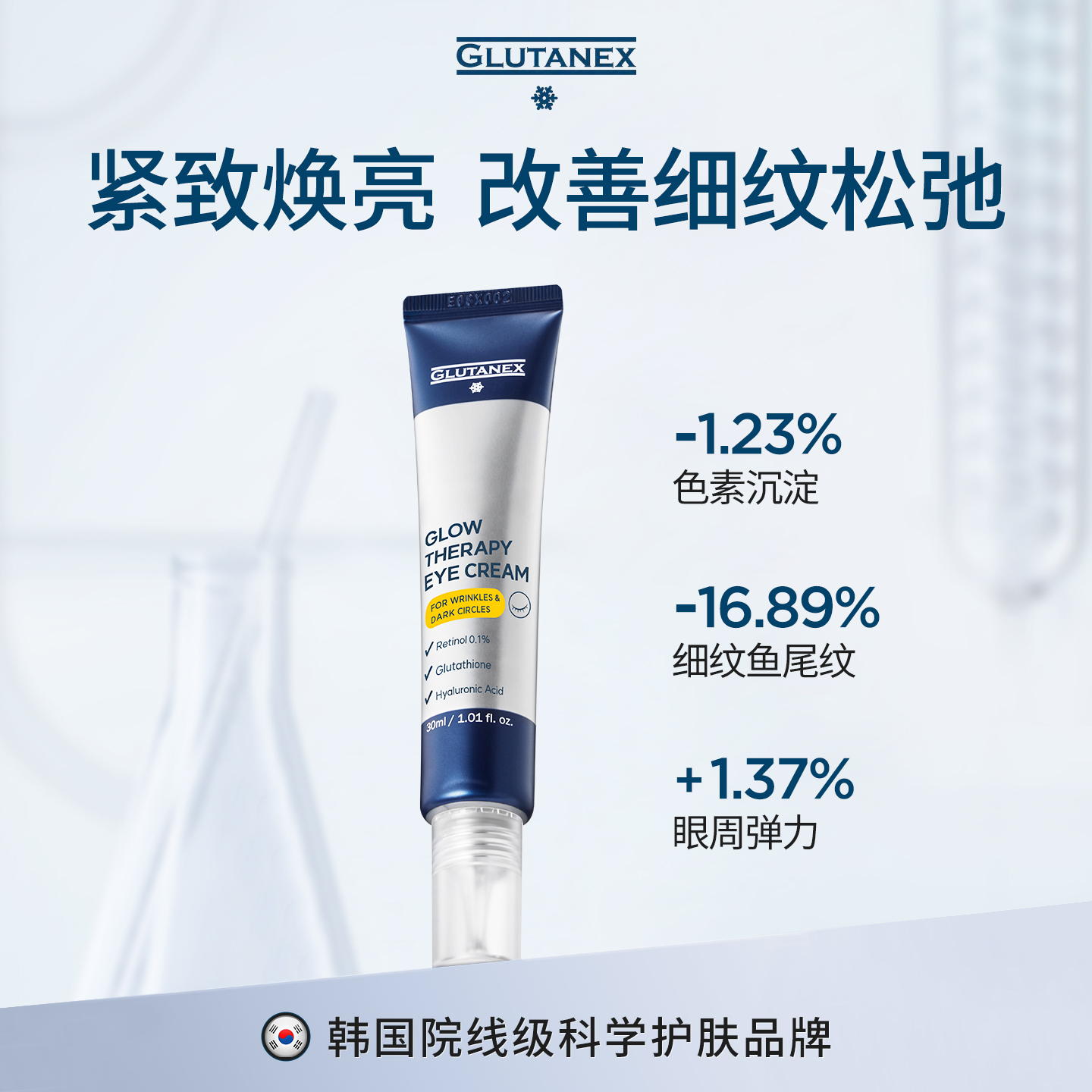 【言午琳琳】Glutanex眼霜淡化黑眼圈细纹改善眼周去除神器紧致女