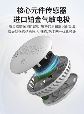 汉威烟雾报警器家用烟感警报器消防火灾商用探测感应智能报警器