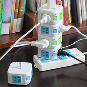 多功能无线魔方插座转换器插头智能usb插排带开关一转多家用插座