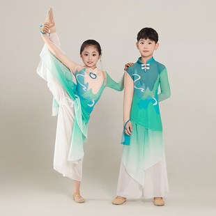 儿童上春山舞蹈演出服女童古典舞身韵飘逸纱衣男童中国风表演服装