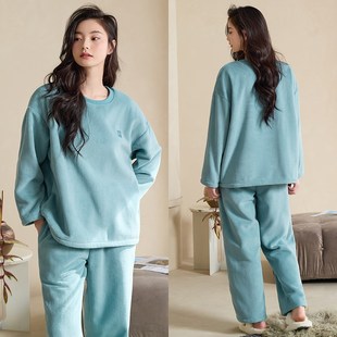 轩靓【抗静电】法兰绒睡衣女士冬季加厚保暖新款珊瑚绒家居服套装
