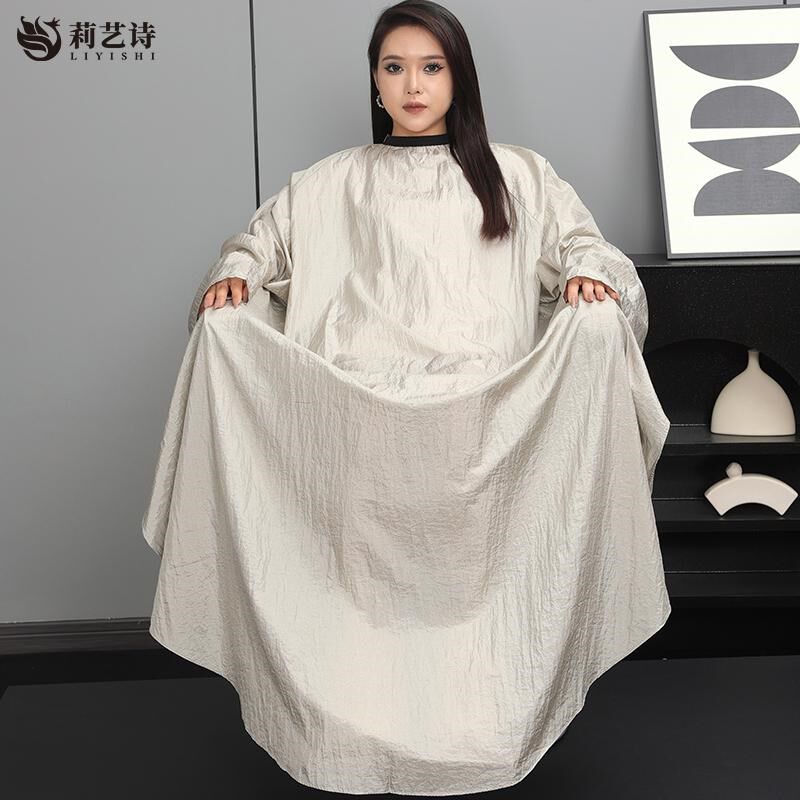 加大带袖子理发围布不沾发专用剪发围布专业高档美发店剃头围裙潮
