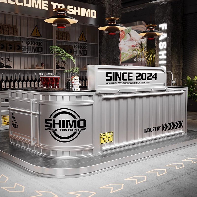 工业风吧台收银台酒吧奶茶店店铺小型烧烤店健身房商用前台接待台